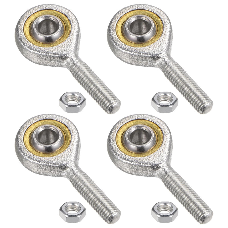 [Australia - AusPower] - uxcell 4pcs SA5T/K 5mm Rod End Bearing M5x0.8 Male Left Hand Thread, Cast Iron Rod End Joints with Jam Nut 