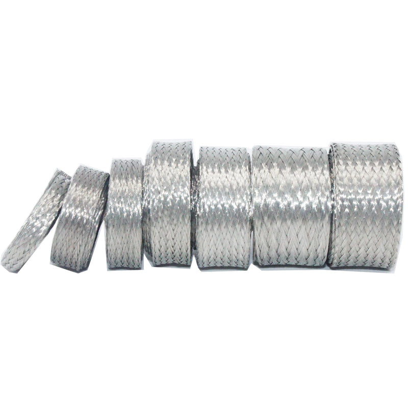 [Australia - AusPower] - EMI RFI Shielding Wire Loom Metal Tinned Copper Grounding Braided Sheathing Cable Sleeve Mesh ESD Protection Flat Tubular Expandable 5/16"W(0.20"ID)-16FT 