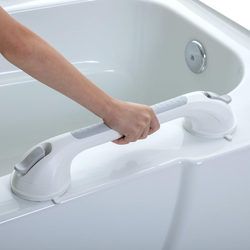 [Australia - AusPower] - SlipX Solutions 17" Safe Grip Shower Grab Bar, Extra Long Suction Cup Handicap Grab Bars for Seniors, Heavy Duty Pry-Lock Suction Cups for Bathtub, Bathroom Accessories Perfect for Travel 