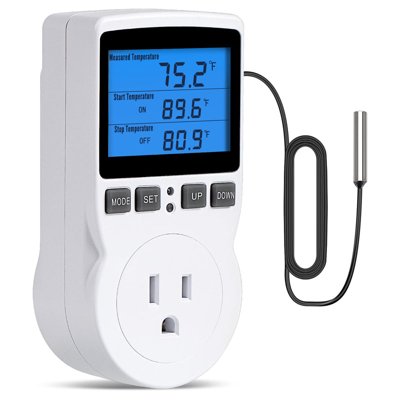 [Australia - AusPower] - INKBIRDPLUS Plug in Thermostat Temperature Controller Digital Thermostat Outlet Heating Cooling Control Timer 1800W 110V 15A Backlit Display 