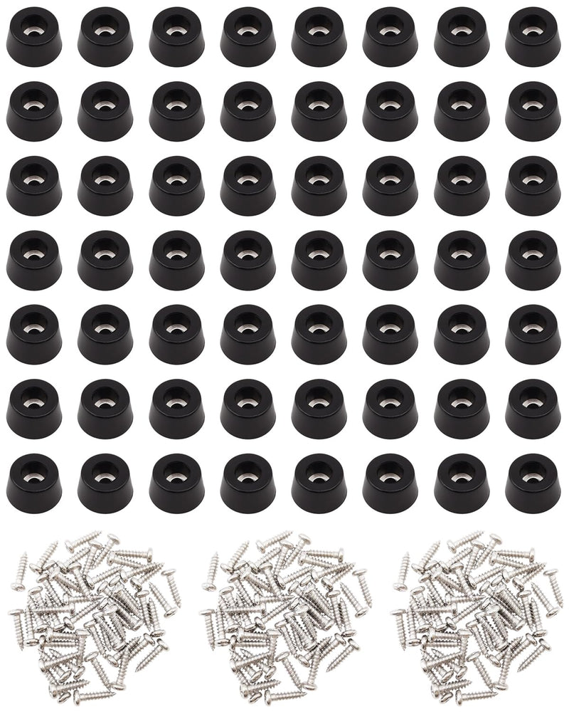 [Australia - AusPower] - 200 Pieces Rubber Feet for Cutting Board - Soft Cutting Board Feet Non Slip with 304 Stainless Steel Screws, Non Marking Small Rubber Feeteet for Furniture, Electronics Cabinet Feet (0.6" W x 0.31" H) 
