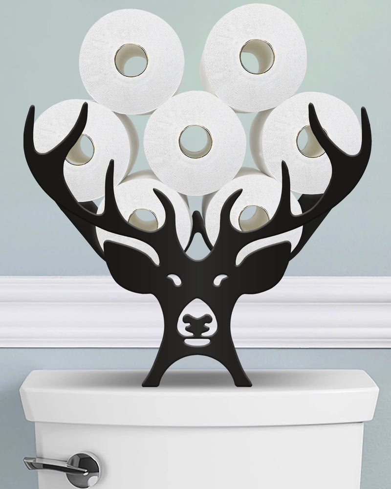 [Australia - AusPower] - Wigag Antler Toilet Paper Holder Stand for Extra 8 Rolls, Funny Deer Decorative Free Standing Toilet Paper Storage, Farmhouse Bathroom Animal Decor Toilet Paper Organizer on The Toilet Tank Storage Unique Antler 