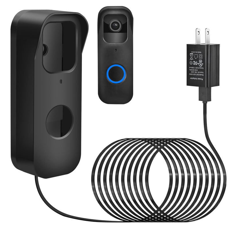 [Australia - AusPower] - 2in1 Power Cable with Adapter and Adhesive Doorbell Mount Compatible with Blink Video Doorbell, Doorbell Transformer with 16.4ft/5m Weatherproof Charging Cord for Blink Video Doorbell Camera, No Drill 
