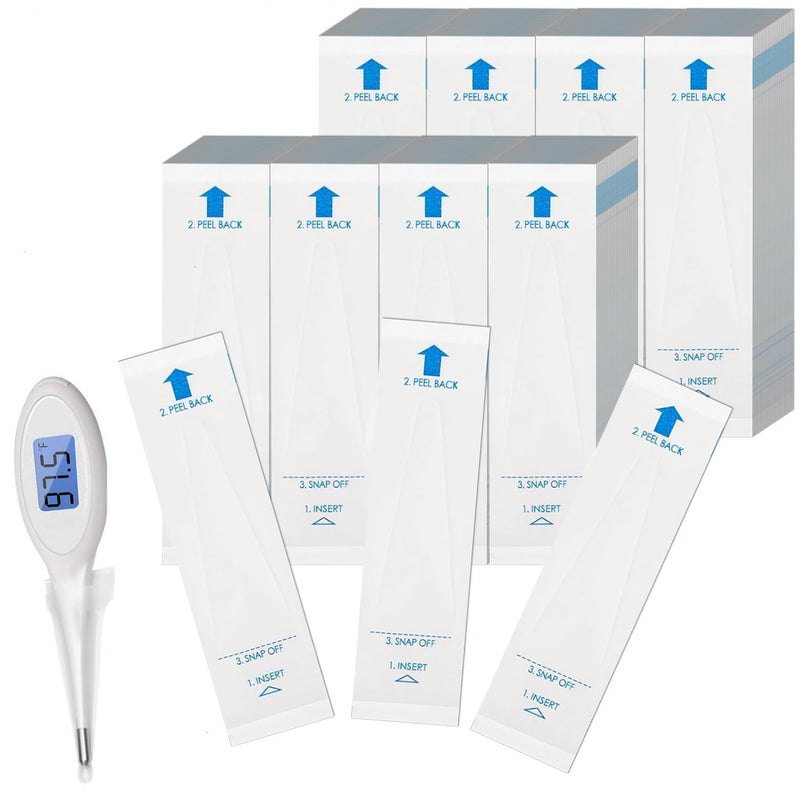 [Australia - AusPower] - 100 Pcs Disposable Digital Thermometer Probe Covers Sleeve Clear Temperature Sheath Sleeves Cover for Oral, Armpit, Rectal Thermometer 100 pack 