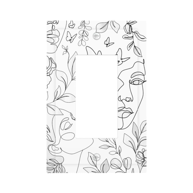 [Australia - AusPower] - Art Line 1-Gang Rocker Light Switch Cover Black White Decorative Wall Plates Cover Single Rocker GFCI Electrical Switch Plates Faceplate for Art Home Decor 1-Gang Rocker /5 x 3 IN Art Black White Line 