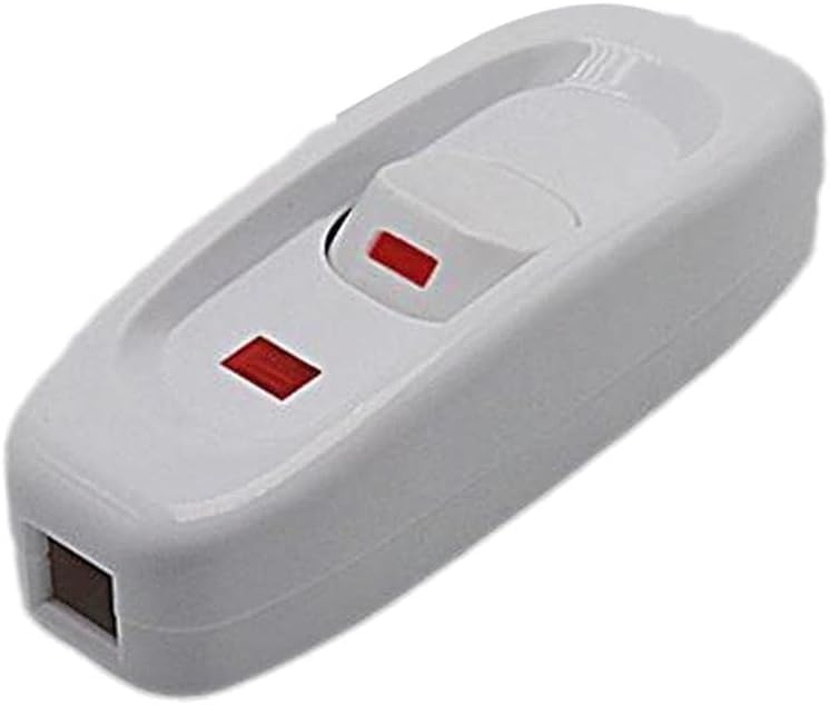 [Australia - AusPower] - SquarezhenBo White ON/Off Inline Switch,Inline Table Lamp Desk Light Cord Cable Switch,ON/Off Switch Lampstand Turn Cable Lamp,Lamp Switch Replacement,Electrical Light Switches(110-250V) 