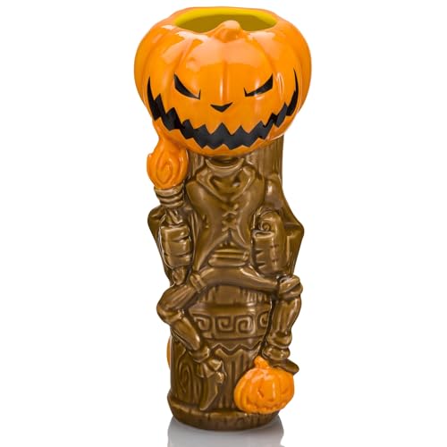 Geeki Tikis Disney The Nightmare Before Christmas Pumpkin King Ceramic Mug | Party Cocktail Tumbler For Liquor and Beverages | Holds 16 Ounces