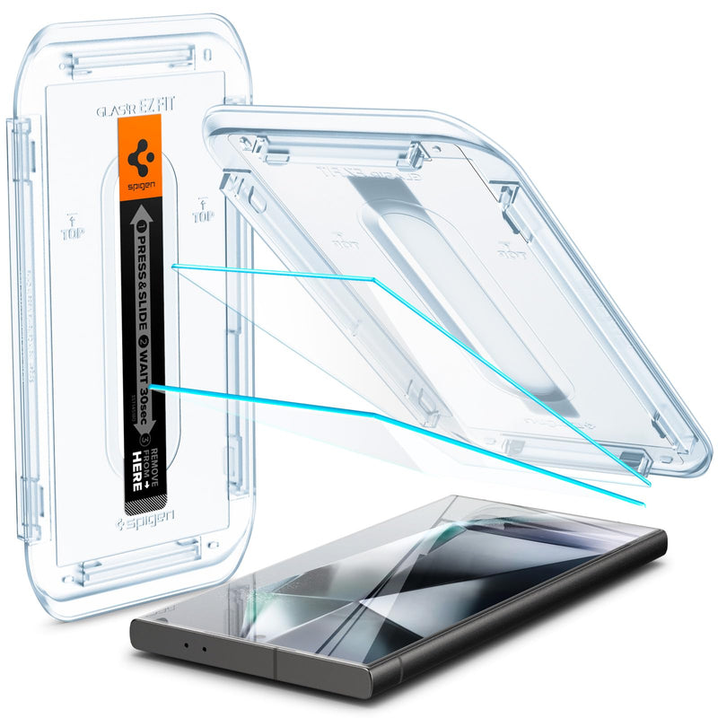 [Australia - AusPower] - Spigen Tempered Glass Screen Protector [GlasTR EZ Fit] designed for Galaxy S24 Ultra [Case Friendly] - 2 Pack 