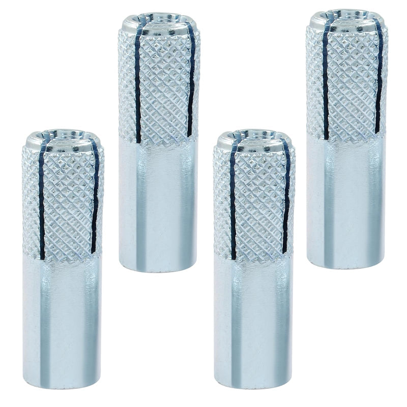 [Australia - AusPower] - 4pcs 1/2 Inch Drop in Anchors M12 Zinc Plated Carbon Steel Concrete Knurled Internal Forced Expansion Screw Bolts for Home and Construction 4 1/2" 