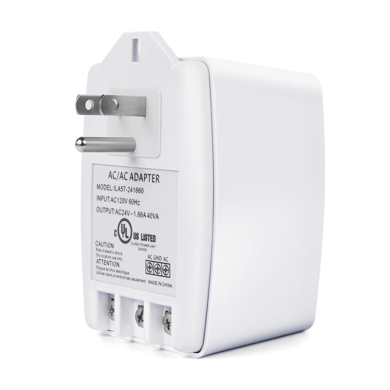 [Australia - AusPower] - 24 Volt AC Transformer,40VA Doorbell Transformer Plug in with PTC Fuse,Compatibility All Versions of Ring Doorbell,Google Nest Doorbell Compatible with Nest, Ecobee, Sensi, Honeywell Thermostat 