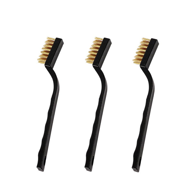 [Australia - AusPower] - 3 Pack Rust Remover Brass Brush, Small Wire Brush Brass Wire Brush, Brass Brushes for Cleaning, Brass Brush Tool Rust Remover for Metal (3 Brass) 3 Brass 