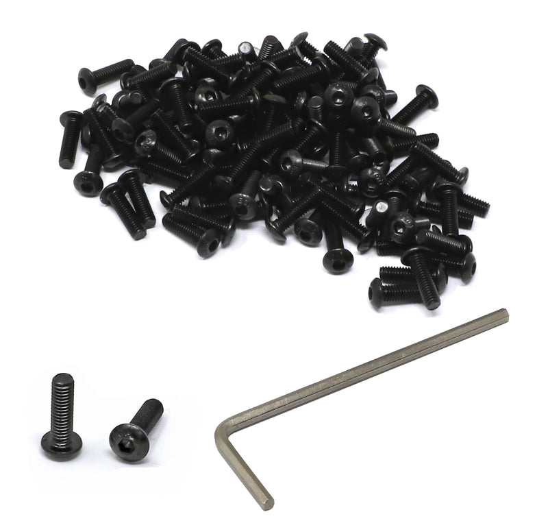 [Australia - AusPower] - iexcell 100 Pcs M3 x 10mm Thread Pitch 0.5 mm Alloy Steel 12.9 Grade Hex Socket Button Head Cap Screws Bolts Kit, Black Oxide Finish 