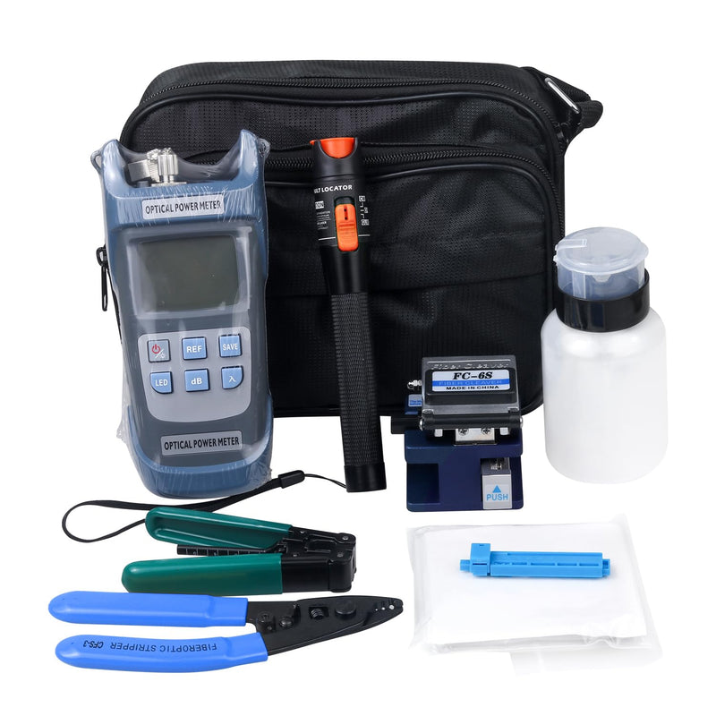 [Australia - AusPower] - Fiber Termination Kit, Fiber Light Meter G710A, 10Km Visual Fault Locator, FC-6S Cleaver, FTTH Tool Kit for CATV Engineering 
