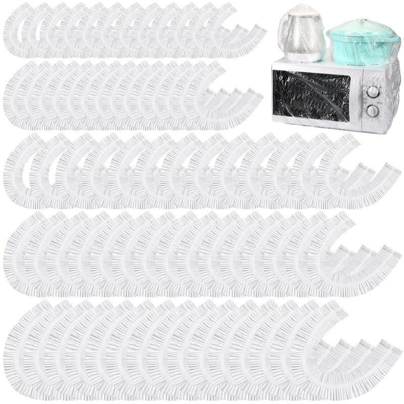 [Australia - AusPower] - Chivertion 100 Pcs Disposable Clear Kitchen Appliance Covers Furniture Dust Cover Dustproof with Elastic for Small Appliance, Toaster Oven, Pressure Cooker, Blender, Air Fryer, 5 Different Sizes 