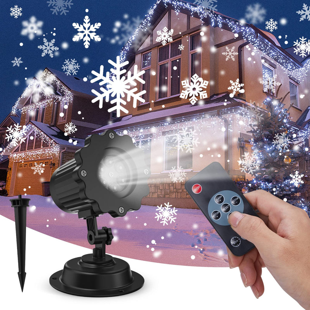 [Australia - AusPower] - (2023 Version) Christmas Projector Lights Outdoor with Remote Control Timer, IP65 Waterproof, Wall Mountable, 14.76ft Cable, Snowflake Projection Lamp for Xmas Holiday New Year House Party Decoration 