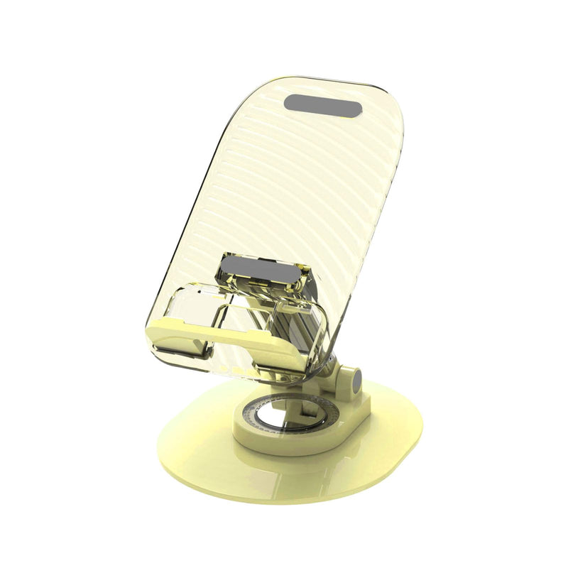 [Australia - AusPower] - Foldable Desktop Phone Holder, Phone Holder on Desk Compatible with iPhone15, 14, 13 Pro Max Mini, Suitable for 3.5-12.9 inch Phones and Tablet Computer. (Yellow) Yellow 