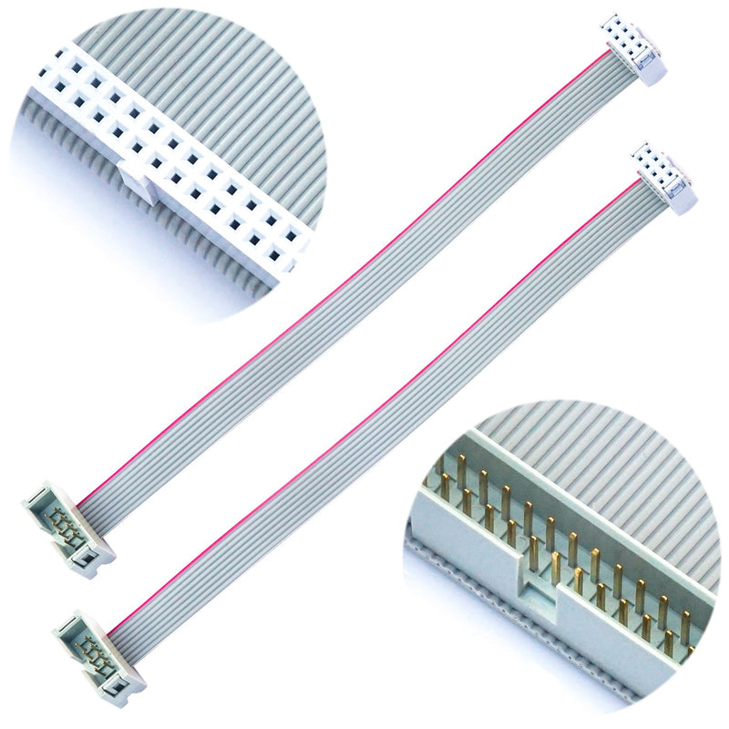[Australia - AusPower] - Keszoox 2.54mm IDC Flat Ribbon Cable with FC 6/8/10/14/16/20/26/30/34/40P Dual Row IDC IDE Connector Socket, FC 8-Pin Male to Female IDE Extension Cable 50cm 3PCS (FM8-50cm-3Pcs) FC-8P 