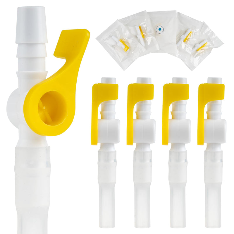 [Australia - AusPower] - Comfort Flow Catheter Valves - Sterile, Easy to Use Lever Tap, Smooth Edges, and Tubing for Optimal Urine Drainage Comfort (5 Pack) - Essential Catheter Supplies 
