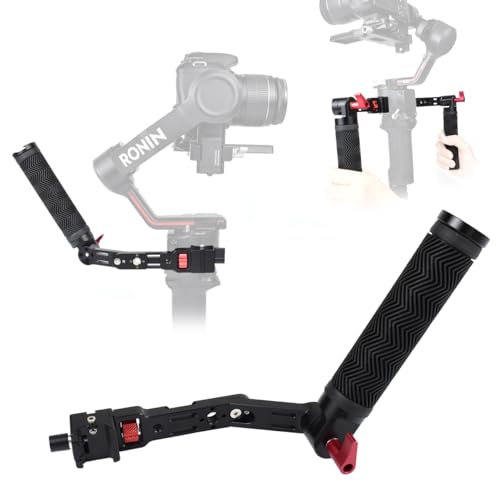 Adjustable NATO Briefcase Sling Handle for DJI Ronin RSC2 / RS3 / RS3 Mini, Gimbal Handgrip Extension Grip with Cold Shoe Mount 1/4" 3/8" Holes for Video Light, Microphone, Monitor