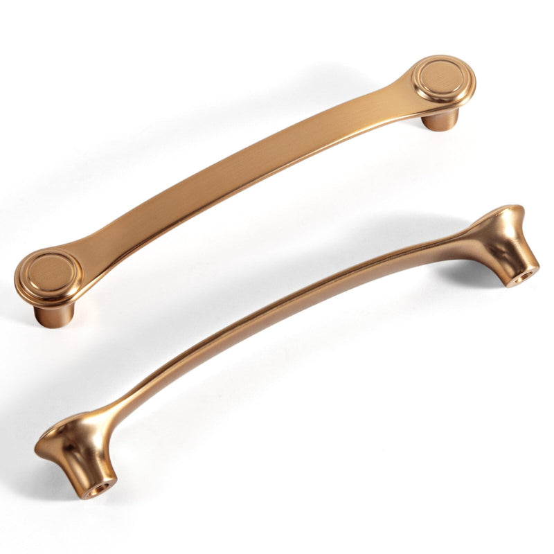 [Australia - AusPower] - Goo-Ki 5''(128mm) Hole Centers Champagne Bronze Cabinet Pulls,Casual Luxury Solid Zinc Cabinet Handles for Drawer,Cupboard, Wardrobe,6 Pack 5'' Hole Centers 