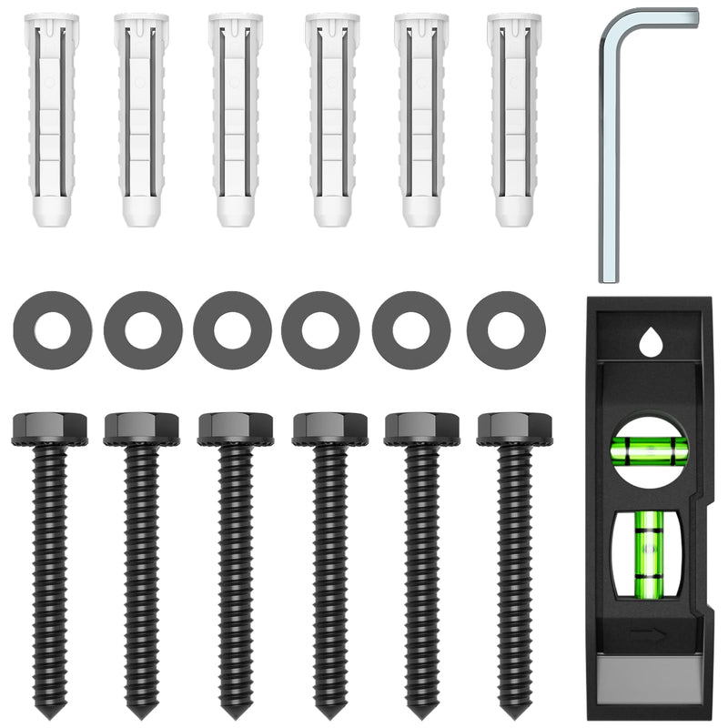 [Australia - AusPower] - HOME VISION Lag Bolt Kit for TV Wall Mount, Including M7x55mm Lag Bolts, Wall Anchors, Washers, Allen Key, Bubble Level, for Wood Stud/Brick/Concrete Wall Installation 