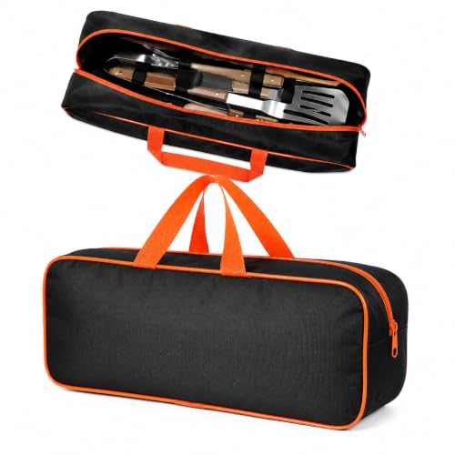 BBQ Tool Bag Portable Grill Utensil Organizer 14.76 Inch Oxford Tote
