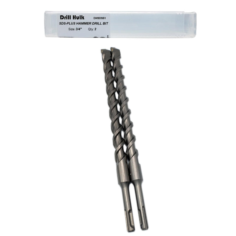 3/4-Inch x 12-Inch Carbide-Tipped SDS-Plus Rotary Hammer Drill Bit for Concrete, Brick, Stone, Pack of 2 3/4" x 12"