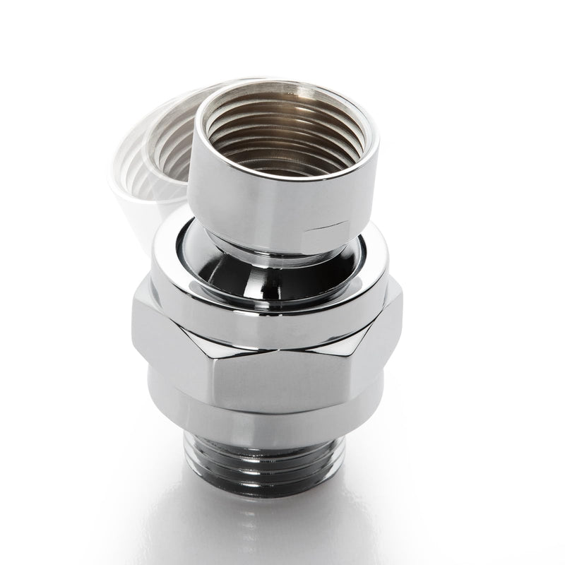 [Australia - AusPower] - OFFO All Metal Shower Head Swivel Ball Adapter, Solid Brass Adjustable Shower Arm Extension Connector Universal Showering Component, Chrome 
