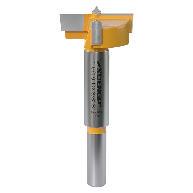[Australia - AusPower] - XDENGP Forstner Bit 3/8 inch Shank, 1-5/16 inch Cutting Diameter, Forstner Drill Bit for Woodworking, Drilling Hole Saw Set, Auger Opener, Hole Opener Hinge Hole Cutter for Plastic, Plywood Products 1-5/8"Diameter,3/8"Shank 