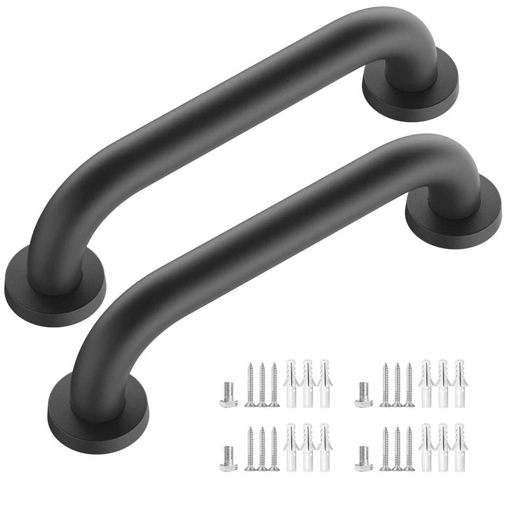 [Australia - AusPower] - Stair Hand Railing Safety Handle Bar Iron Outdoor Deck Rail Safety Handle Bar Banister Rail Deck Hand Rail Rustic Pipe Handle Wall Mount Stainless Steel (12, 2) 12 