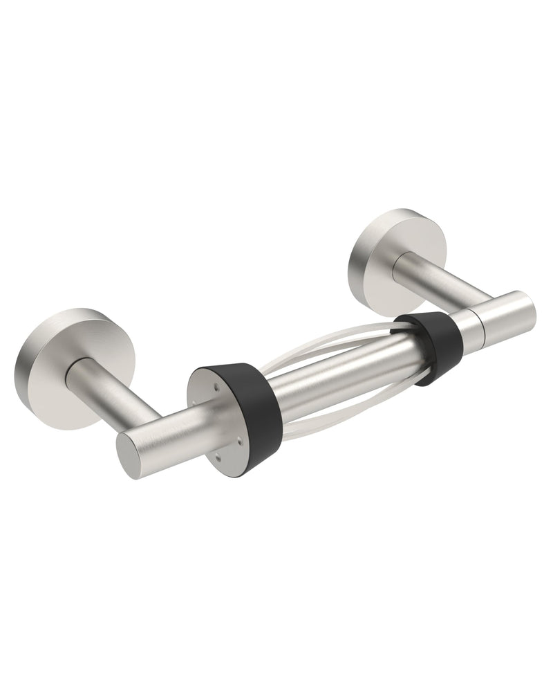 [Australia - AusPower] - BATHDANCE Brushed Nickel Toilet Paper Holder Wall Mount, Single Hand Operable Easy Tear Bathroom Toilet Paper Holder SUS 304 Stainless Steel, Double Post Pivoting Toilet Paper Roll Holder 