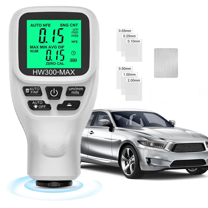[Australia - AusPower] - Paint Thickness Gauge, 0 to 2000UM Accuracy Portable Car Coating Thickness Meter, Coating Thickness Gauges, Digital Paint Depth Meter for Automotive Paint Thickness (White) 