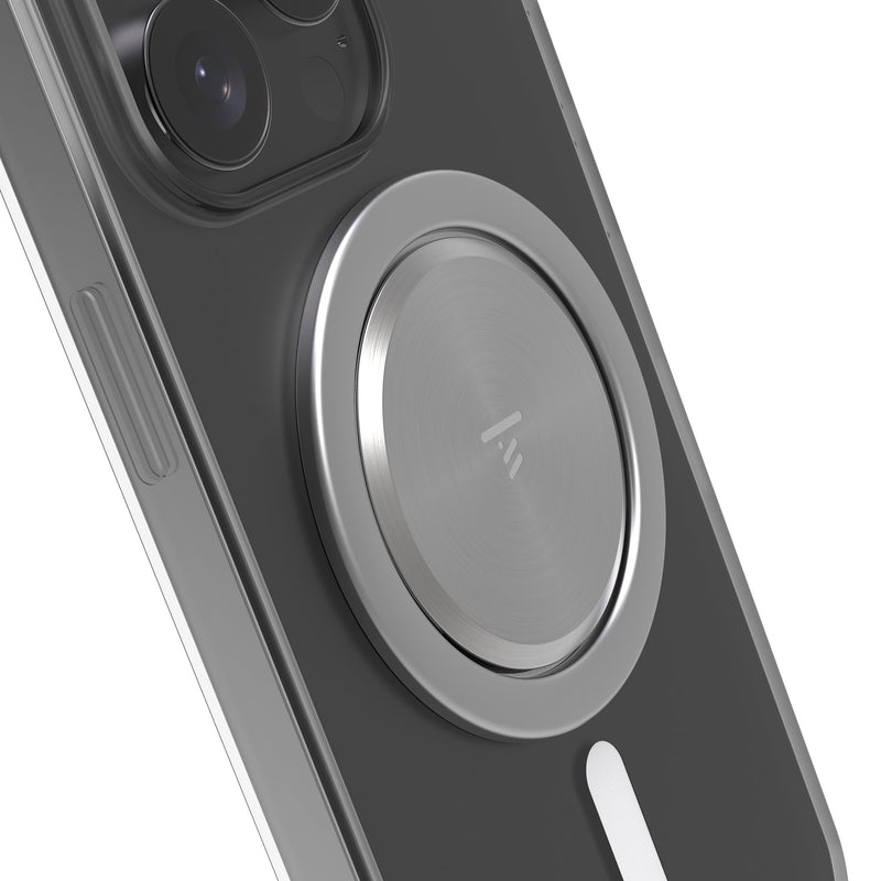 [Australia - AusPower] - Ultra Thin Phone Grip: Space Grade Steel, Poppable, Standable, Removable for Wireless Charging. MagSafe® Compatible. Mobile Accessory for iPhone 12, 13, 14, 15.… Brushed Steel 