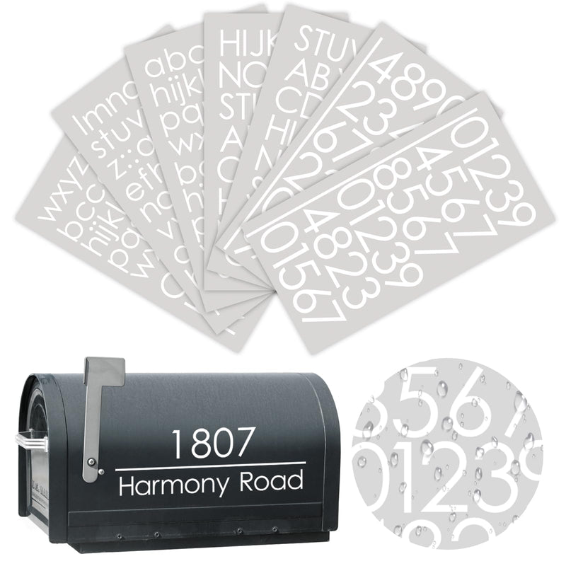 [Australia - AusPower] - Mailbox Numbers and Letter Stickers for Outside, Self Adhesive Letters Alphabet Vinyl Decal for Mailbox, Personalized Reflective House Address Stickers, Number Stickers for House Apartment Office Standard Mailbox White 