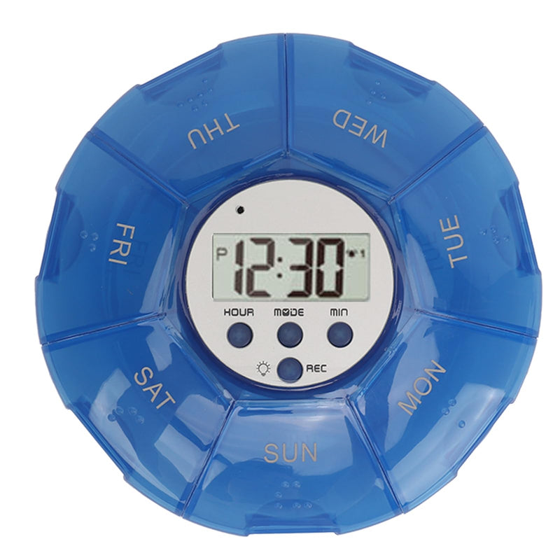 [Australia - AusPower] - Case with Alarm, Weekly Medicines Setting Up Voice Reminders with Recording Playback Function 7 Day Medication Times Dispenser The Elderly Blind Person 