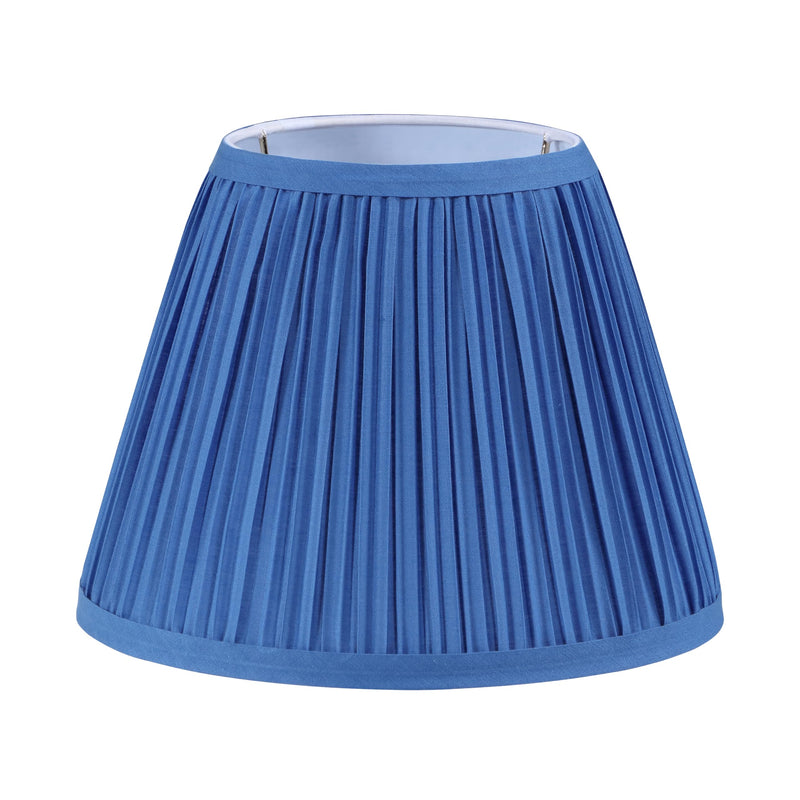 [Australia - AusPower] - Aspen Creative 56502, Hardback Empire Transitional UNO Lamp Shade, Mushroom Pleated Blue Faux Silk Fabric, 5" Top x 9" Bottom x 7" Slant Height, Slip 33mm 