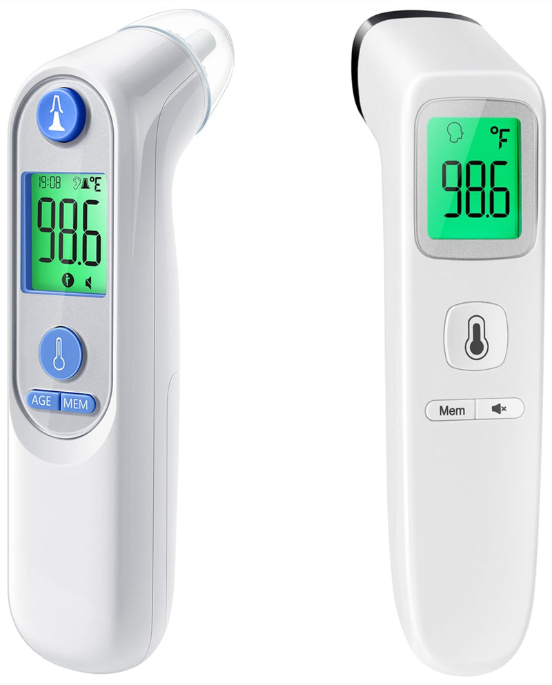 [Australia - AusPower] - No-Touch Thermometer for Adults and Kids & Ear Thermometer for Kids with 30 Memory Recalls 