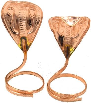 Copper Nag Nagin Shiv Bhagwan Pooja, Nag panchami Pooja,Snake Pair, Metal Nag Nagin Joda, Metal Naag Nagin Joda for Kaal Sarp Dosha Decorative Showpiece - 1.5 cm (Pair)