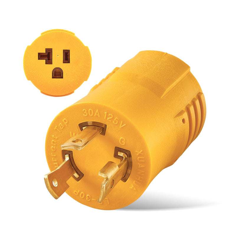 [Australia - AusPower] - MECMO Shore Power NEMA L5-30P to 5-15/20R RV Generator Adapter Marine 30 Amp to 110 15 Amp Household Regular Inlet Connector, 30A 3 Prong Locking Generator Male Plug L5-30P to 5-15R 5-20R Female Cord 