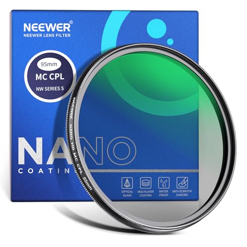 Neewer 95mm Polarizing Filter, 24 Layer Multi Resistant Nano Coated MC CPL Circular Polarising Filter, HD Optical Glass Polarizer/Ultra Slim/Reduce Reflection/Enhance Contrast/Reduce Glare