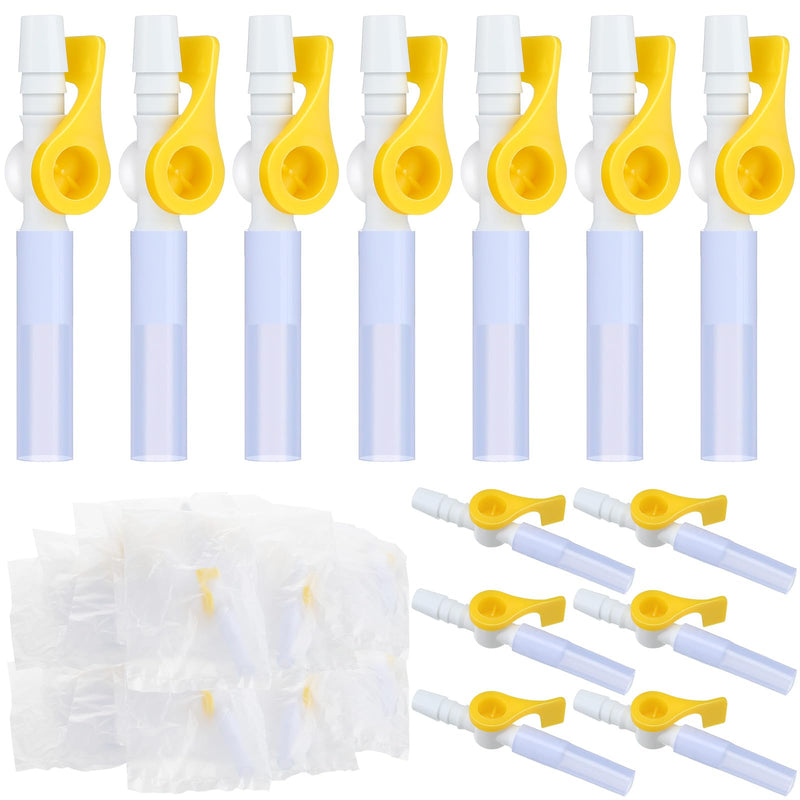 [Australia - AusPower] - 15 Pack Catheter Valve Individually Package Urine Drainage Catheter Bag Valves with Smooth Edges and Silicone Tubing Silicone Catheter Extension Tubing 
