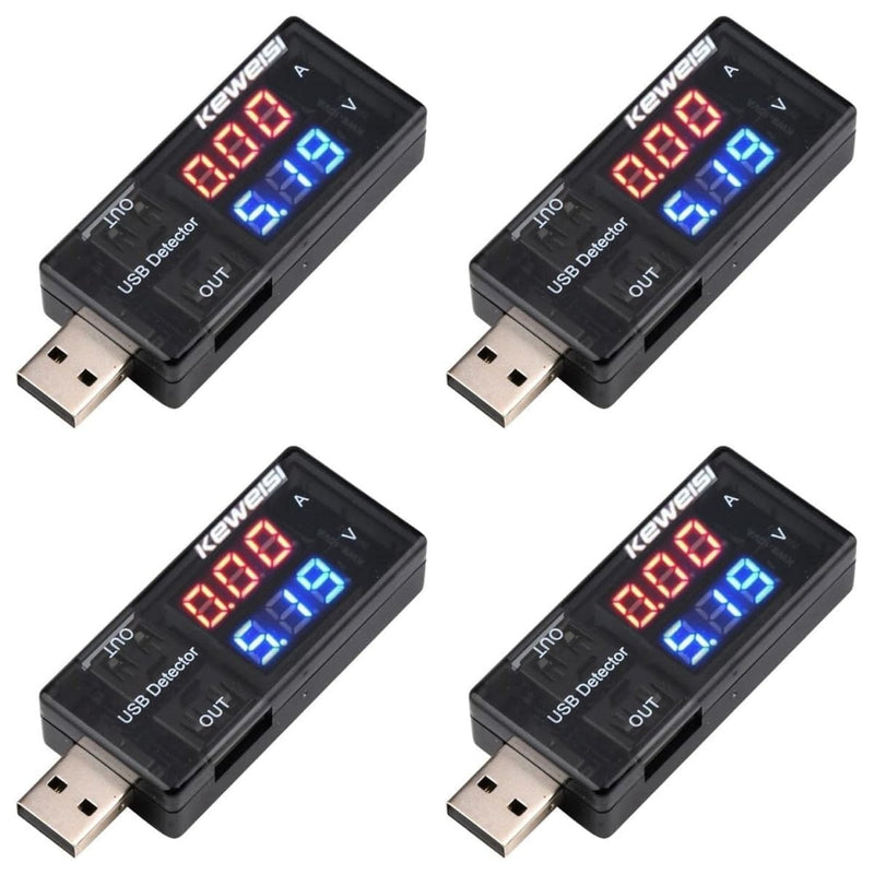 [Australia - AusPower] - 4PCS USB Power Meter, USB Current Meter, 3-9V 0-5A Voltage Tester Multimeter, LCD Digital Multimeter Current Tester Voltage Detector, USB Tester DC LED Display Tools and Home Improvement Electrical 