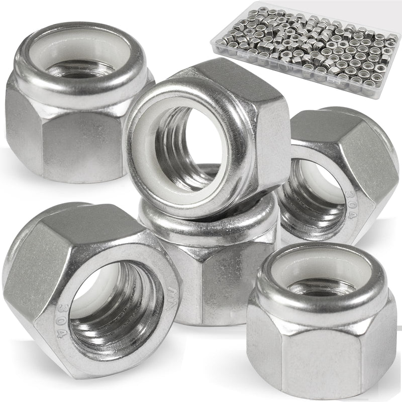 [Australia - AusPower] - 110 Pack 1/4"-20 Inch Lock Nuts,304 (A2-70) Stainless Steel Nylon Insert Locknuts,Standard Inch Thread Nylock Nuts for Bolts 1/4"-20,110 Pack 