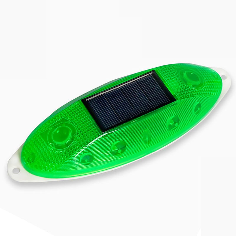 [Australia - AusPower] - Aolyty Solar Strobe Warning Light Outdoor Waterproof Bright Solar Safety Flashing Light Road Signs for Construction Site, Traffic, Dock, Marine, Stop Sign (Green) Green 