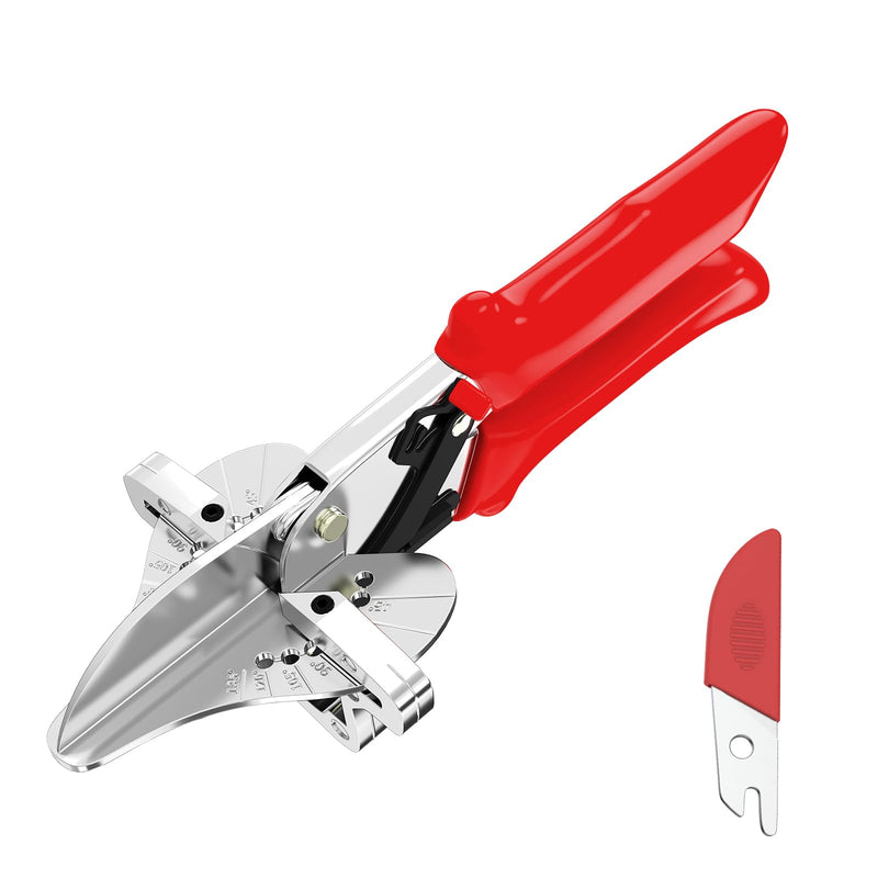 [Australia - AusPower] - GARTOL Ratchet Miter Shears for Angular Cutting Molding Crafting, Shoe Molding & Quarter Round Cutting Tool Miter Cutter, Adjust at 45-135 Degree Multi-Angle Cutter Hand Tool for Soft Wood, PVC, MDF 