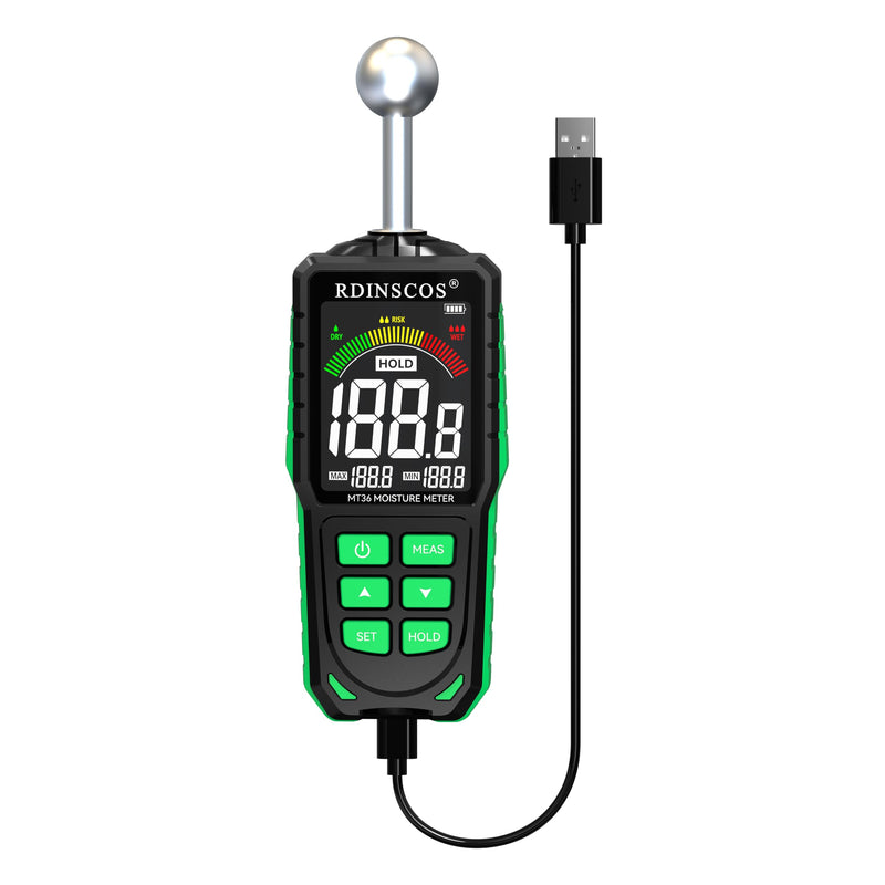 [Australia - AusPower] - Pinless Moisture Meter for Drywall for Wood and Wall; Ball type Moisture Readers MT36 