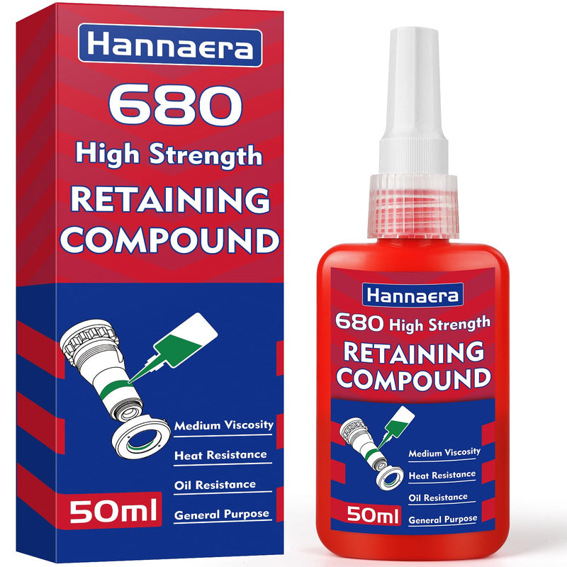 [Australia - AusPower] - 680 Retaining Compound Green 50ML/1.69 FL OZ, High Strength Lock and Seal Metal Cylindrical Components, for Large Diameter Components, Anaerobic 