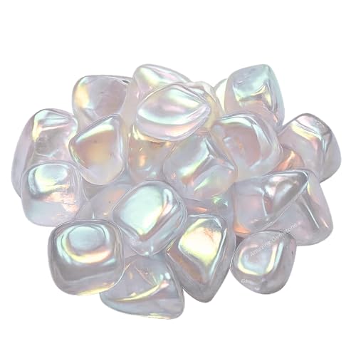 Amazing Gemstone Angel Aura Quartz Crystals and Healing Stones - 1000+ Carats, Healing Stones for Energy Balance, Stress Relief - Premium Polished Gems Rocks for Meditation & Wellness