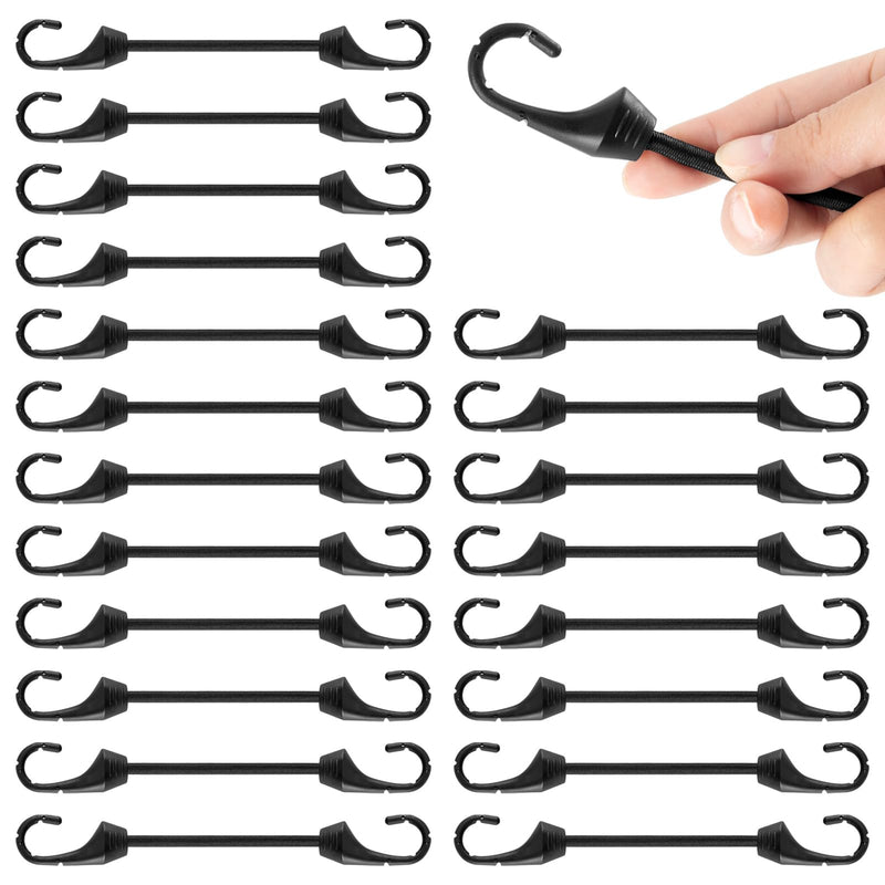 [Australia - AusPower] - 2 Inch Small Bungee Cord with Hooks,20 PCS Mini Bungee Cords Hooks with UV Resistant,5 MM Diameter Elastic Cords Bunjee Chords for Basic Securing 2 IN 