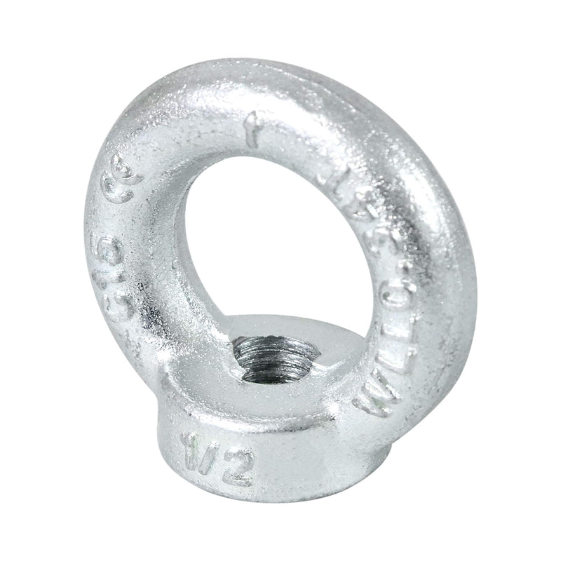 [Australia - AusPower] - 1/2"-13 Lifting Eye Nuts, Drop Forged C15 Galvanized Threaded Fastener, UNC Standard Ring Shape Lifting Eye Nut, 4 Packs 1/2"-13 
